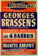 Affiches Brassens Concert  à lOlympia