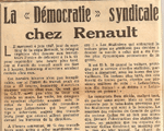La démocratie syndicale chez Renault