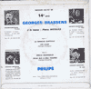 Discographie  Georges Brassens 45 TOURS - 17 CM - 1, 3, 4, 5 TITRES